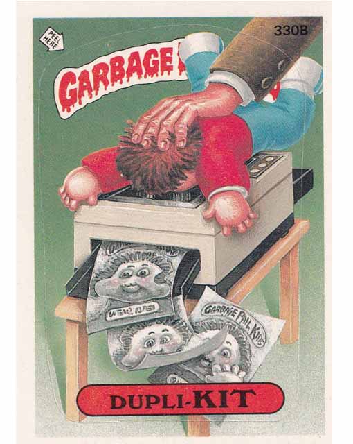 Dupli-Kit 330B 8th Series Garbage Pail Kids Trading Card